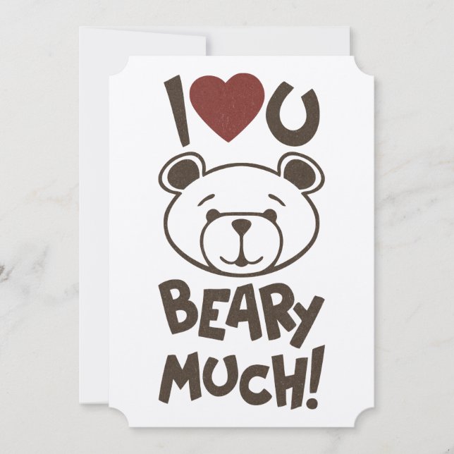 Cute Bear Valentine Julkort (Framsida)