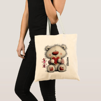 Cute Bear Valentines Day Love Custom Name Tygkasse