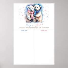 Cute Bear Winter-Genderna avslöjar ditt röstspel Poster