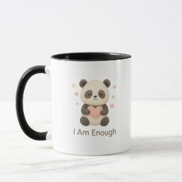 Cute Bear with Pink Heart — I Am Enough mug Mugg
