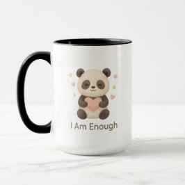Cute Bear with Pink Heart — I Am Enough mug Mugg
