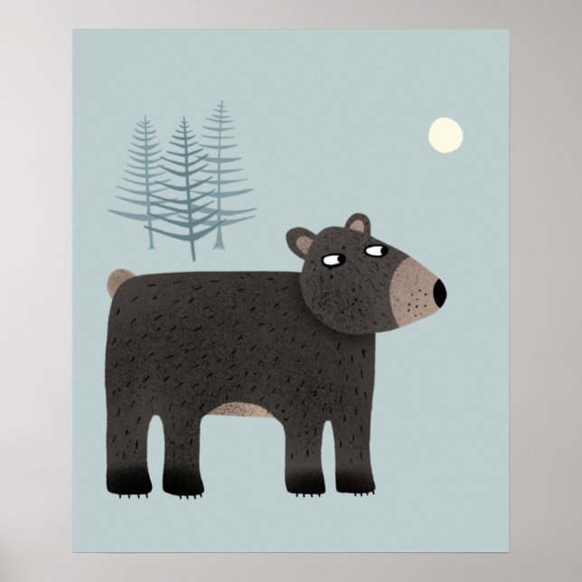 Cute Bear Woodland Poster (Framsidan)