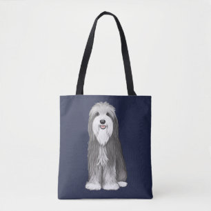 Cute Bearded Collie Tecknad hund Tygkasse