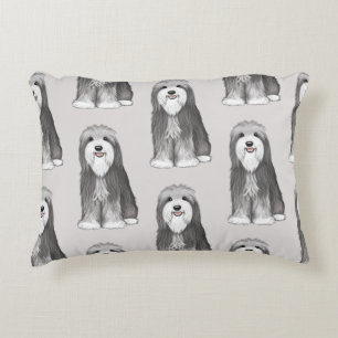 Cute Bearded Collies Mönster Prydnadskudde