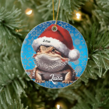 Cute Bearded Dragon och Santa Hat