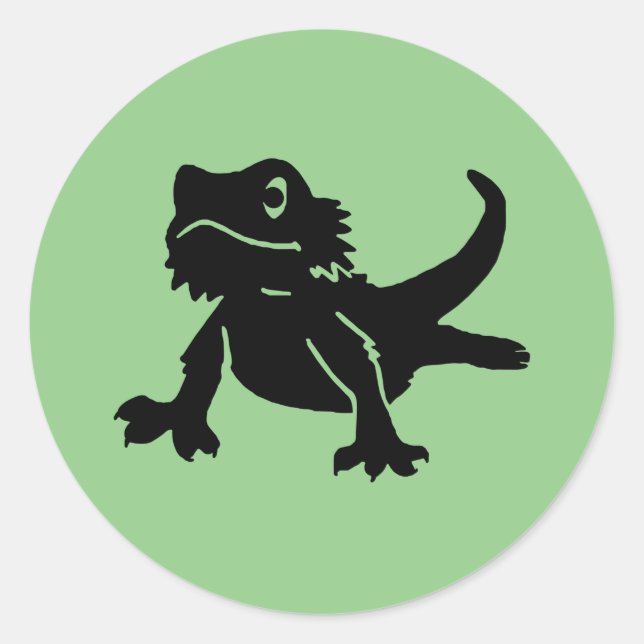 Cute Bearded Dragon Stickers Runt Klistermärke (Framsida)