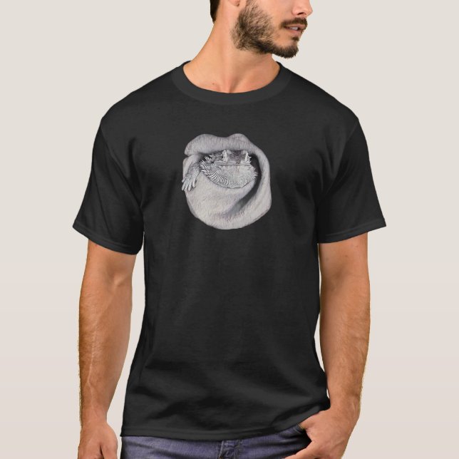 Cute Beardie Burrito Watercolor Bearded Dragon Pet T Shirt (Framsida)