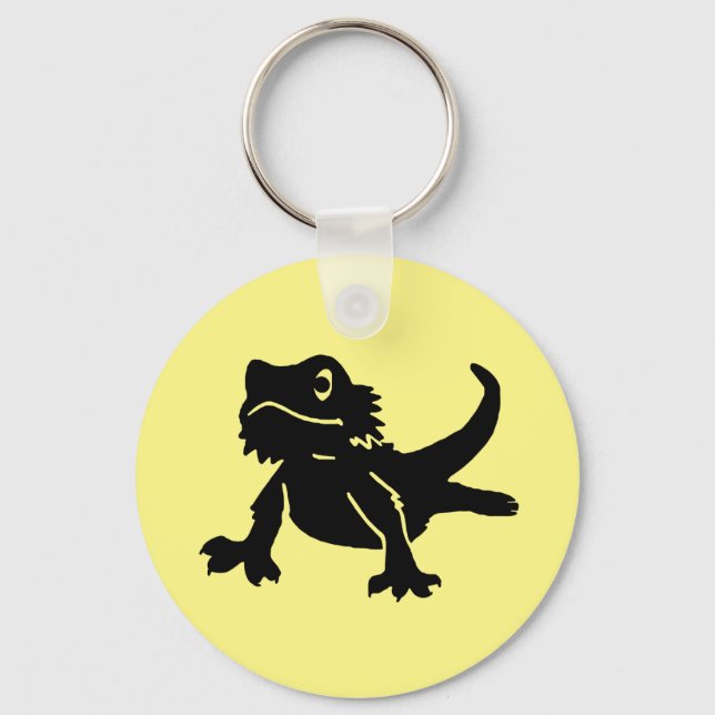 Cute Beared Dragon Keychain Nyckelring (Framsida)