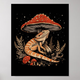 Cute Beared Dragon Lizard Cottagecore Aesthetic M Poster