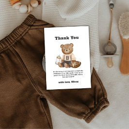 Cute Bearly Wait Football Sport Boy Baby Shower  Tack Kort