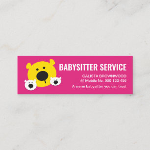 Cute Bears Babysit Mini Visitkort