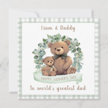 Cute Bears Boy Fars dag Card