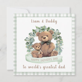 Cute Bears Boy Fars dag Card Kort