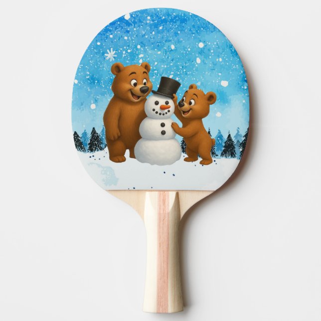 cute bears building a snowman pingisracket (Framsidan)