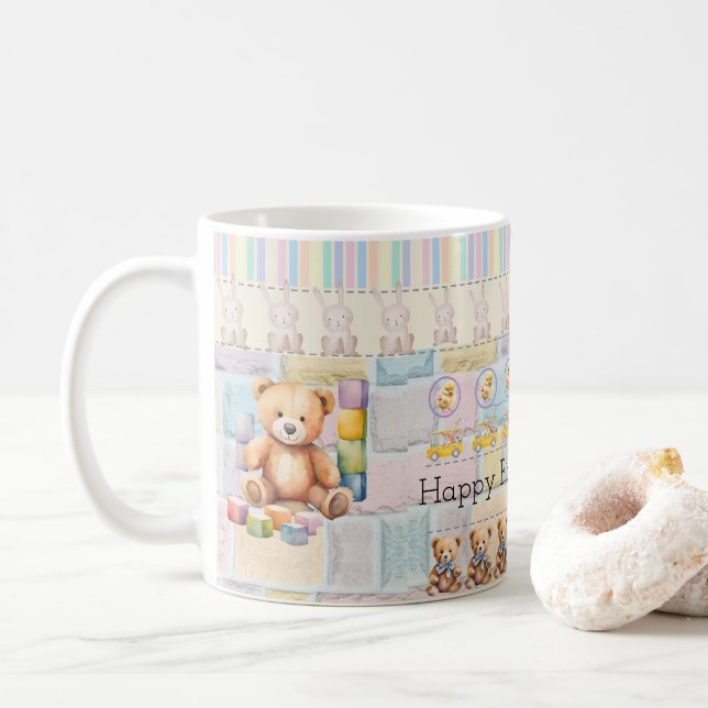 Cute bears, chicks, pastel bunnies kaffemugg (Med munk)