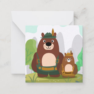 Cute Bears i lederhosen Anteckningskort