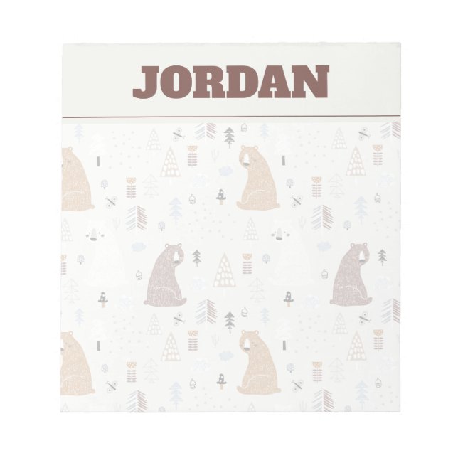 Cute Bears i Skogen Mönster Anteckningsblock (Framsida)