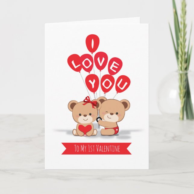 Cute Bears par Alla hjärtans dagskort Kort (Framsida)