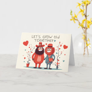 Cute Bearved lite Låt oss växa gammalt tillsammans Kort