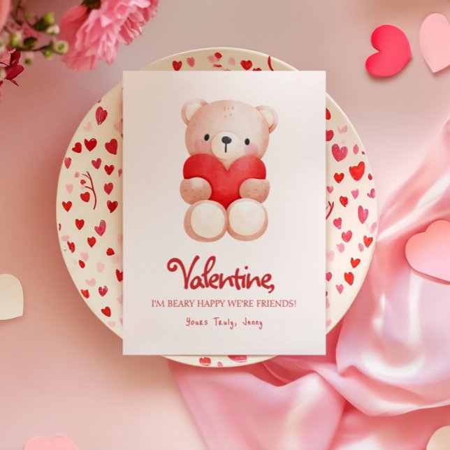 Cute Beary Glad Alla hjärtans dag Hälsning Kort (Skapare uppladdad)