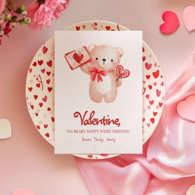 Cute Beary Glad Alla hjärtans dag Hälsning Kort (Skapare uppladdad)