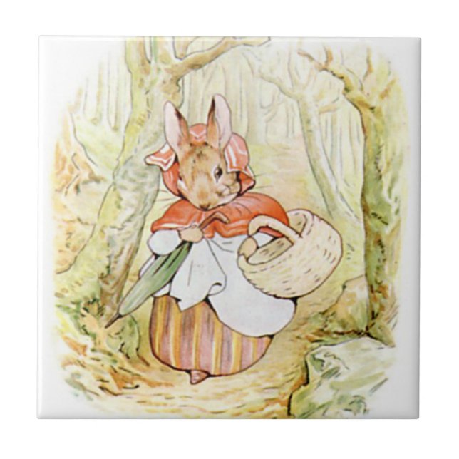 Cute Beatrix Potter, Rabbit, Anpassningsbar Tile Kakelplatta (Framsidan)