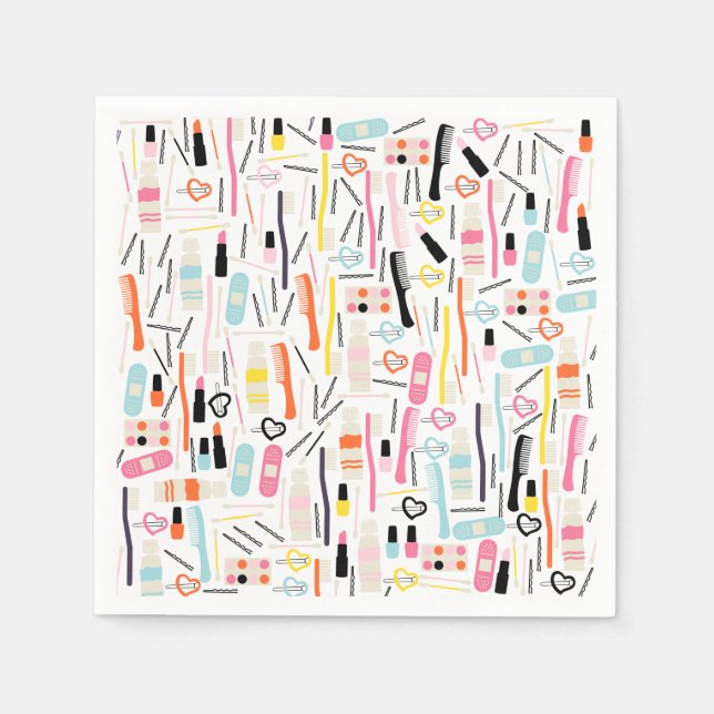 Cute Beautician Pappra Napkins Pappersservett (Framsidan)