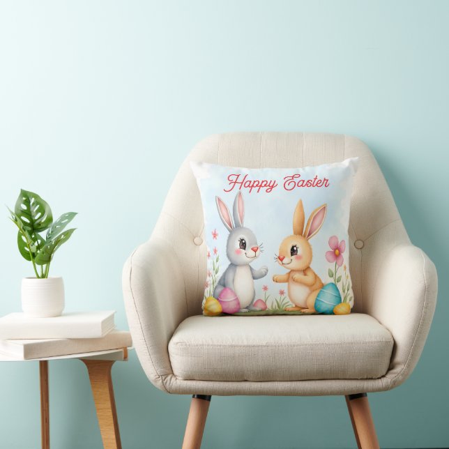 Cute Beautiful Easter Bunnies Modern Collection Kudde (Stol)