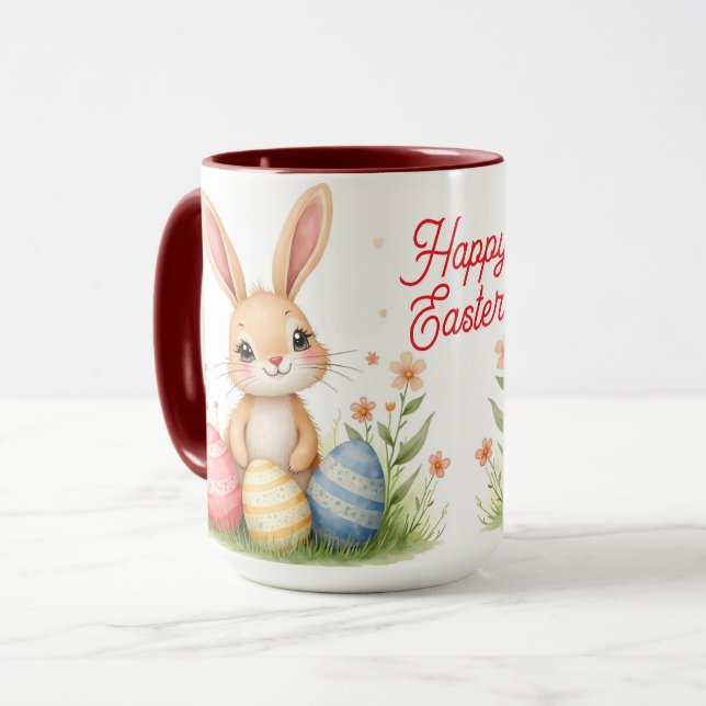 Cute Beautiful Easter Bunny Popular Collection Mugg (Framsida vänster)