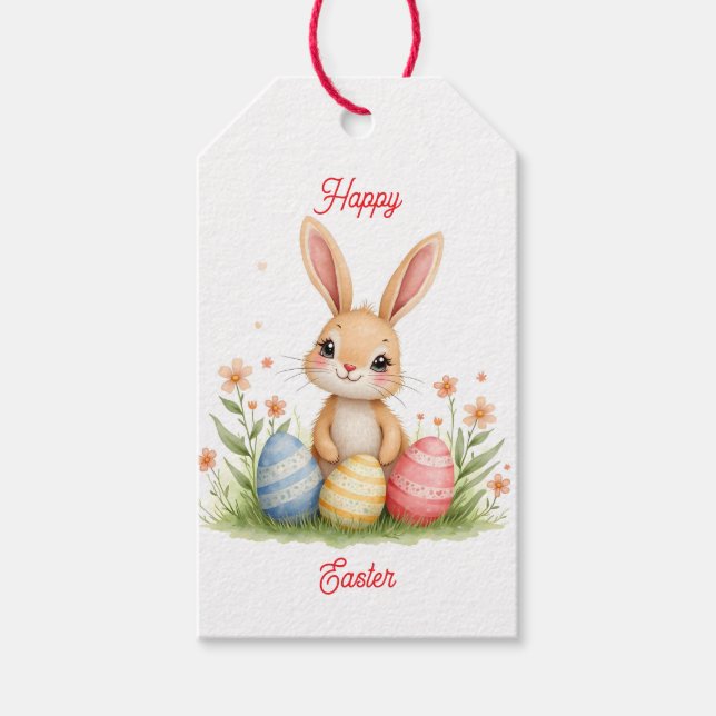 Cute Beautiful Easter Bunny Popular Collection Presentetikett (Framsidan)