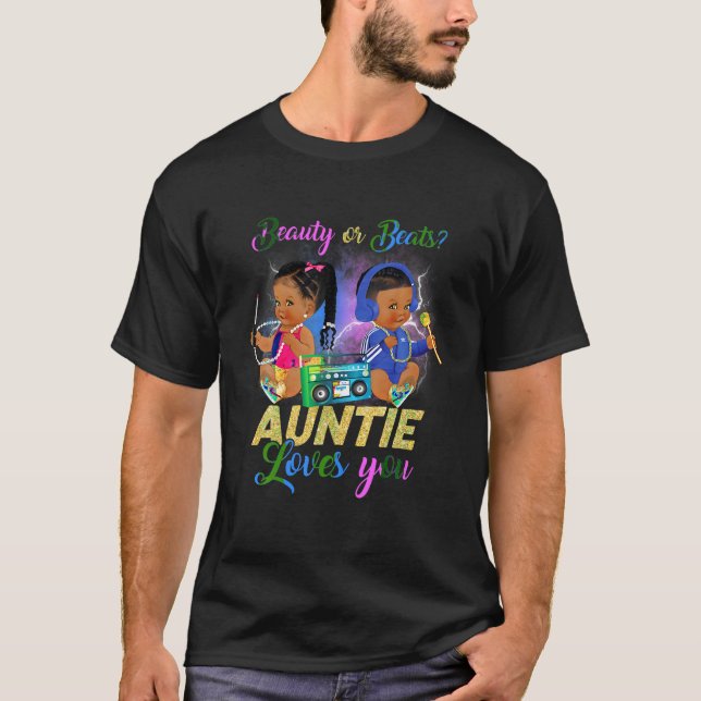 Cute Beauty eller Beat Auntie Kärlek Du Gender att T Shirt (Framsida)