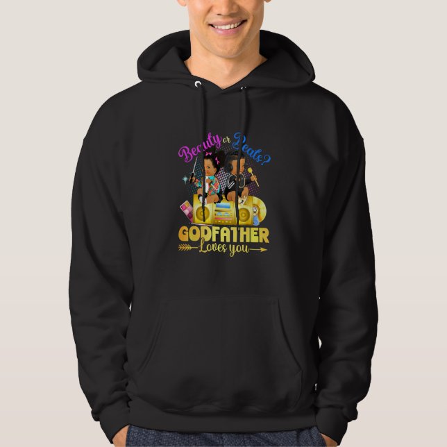Cute Beauty Or Beat Godfather Loves You Gender Rev Hoodie (Framsida)