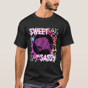 Cute Beaver 90s Nostalgia Rainbow Leopard Skriv ut T Shirt