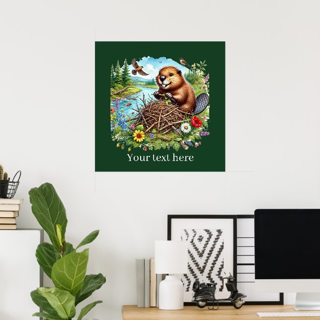 Cute Beaver älskare anpassade Poster (Hemmakontoret)