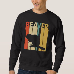 Cute Beaver Animal Lång Ärmad Tröja
