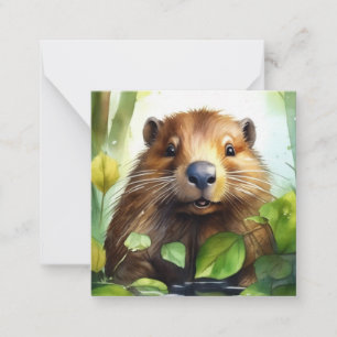 Cute Beaver-anteckningskort Anteckningskort