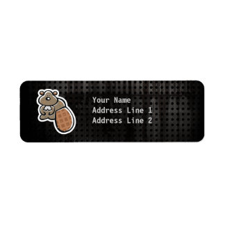 Cute Beaver; Coola Returadress Etikett