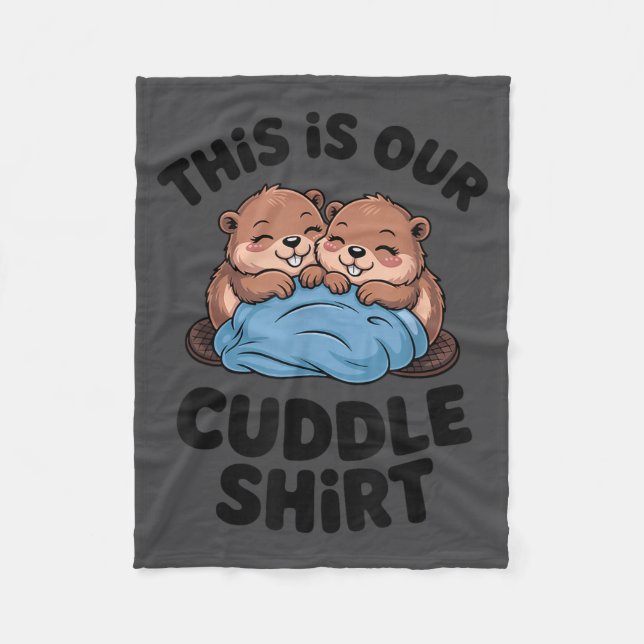 Cute Beaver Couple This Is Our Cuddle  Fleecefilt (Framsidan)