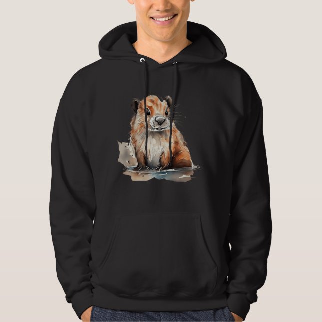 Cute Beaver Hoodie (Framsida)
