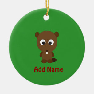 Cute Beaver Julgransprydnad Keramik