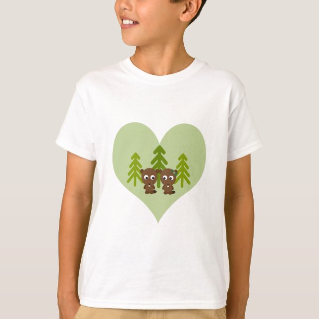 Cute Beaver Kärlek T-shirt (Framsida)