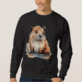 Cute Beaver Lång Ärmad Tröja