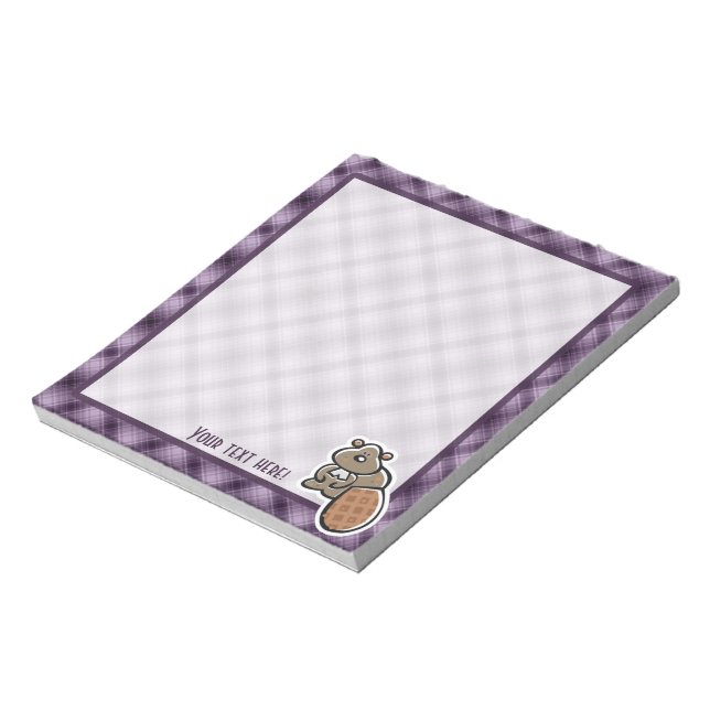 Cute Beaver; Lila Anteckningsblock (Roterad)