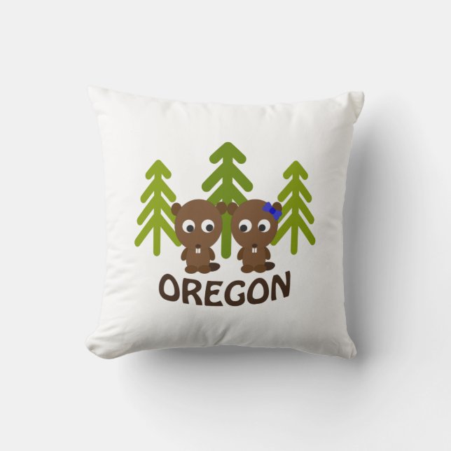 Cute Beaver par Oregon Kudde (Framsida)