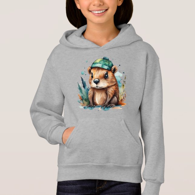 Cute Beaver T Shirt (Framsida)