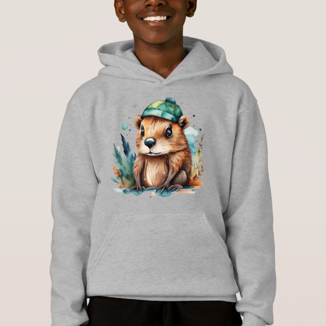 Cute Beaver T Shirt (Framsida)