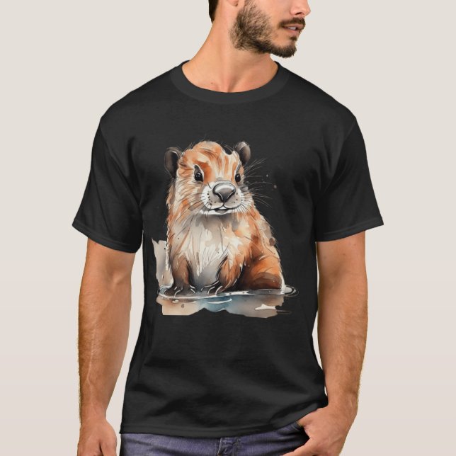 Cute Beaver T Shirt (Framsida)