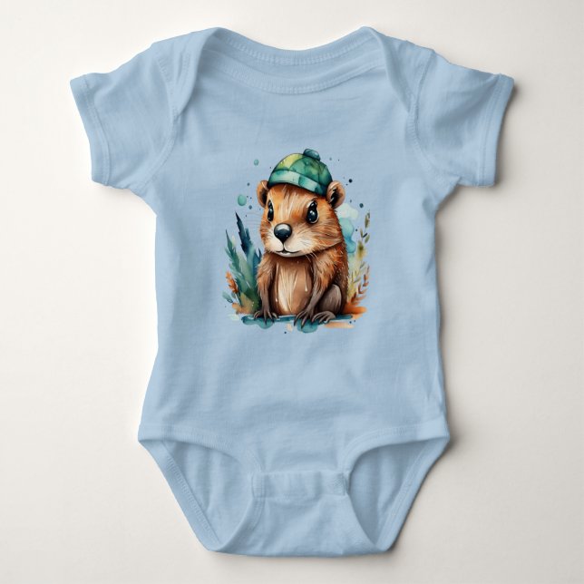 Cute Beaver T Shirt (Framsida)