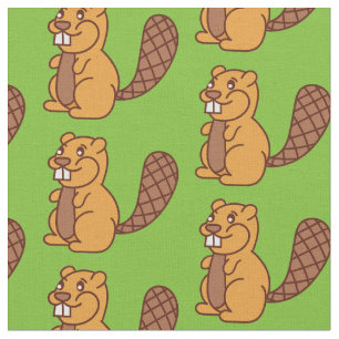 Cute Beaver-Tecknader Tyg