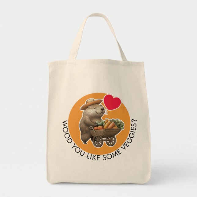 Cute Beaver Tote Bag Tygkasse (Framsidan)